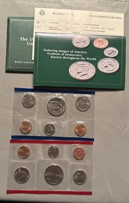 1993 P&D Mint Set Brilliant Uncirculated US with Envelope & COA (10 Coin Set) - Image 1 of 4