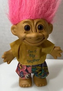 Troll Doll 5" I'm the BIG Brother Shirt Pink Hair Vintage Russ - Picture 1 of 6