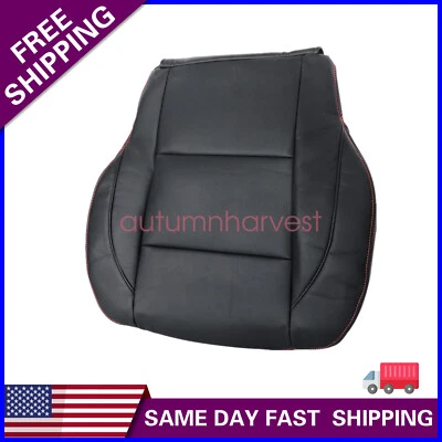 Cubierta de asiento de cuero inferior para conductor Nissan Titan 2010-2015 negra con costura roja Foto 1 de 4