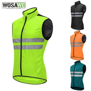 WOSAWE Cycling Vest Mens Reflective Gilet Breathable Waistcoat Running Hi-viz - Picture 1 of 11