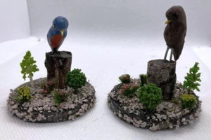 hand carved twig birds diorama birds - Picture 1 of 4