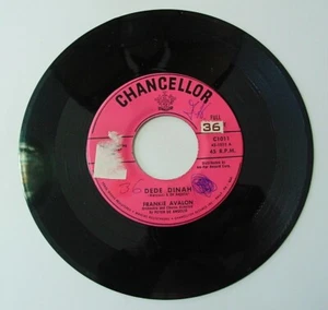 45 RPM FRANKIE AVALON Dede Dinah b/w Ooh, La La CHANCELLOR 1958 Rock Vocals VG+ - Picture 1 of 3