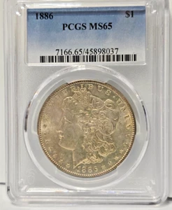 1886 Morgan Silver Dollar PCGS MS-65 - Picture 1 of 6
