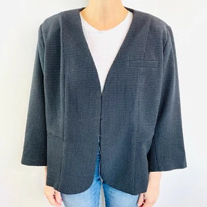 Taking Shape Sz 18 Black & White Blazer Jacket Designer Plus Size - Picture 1 of 12