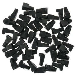 RJ-45 RJ45 Ethernet Strain Relief Boot Cover Black, for CAT5 CAT5E CAT6, 50 Pack - Picture 1 of 12