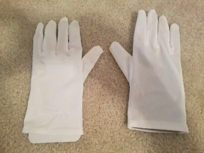 White Gloves Wrist Length for Ladies 1 Pair Halloween Costume Accessory Cosplay - Image 1 of 3