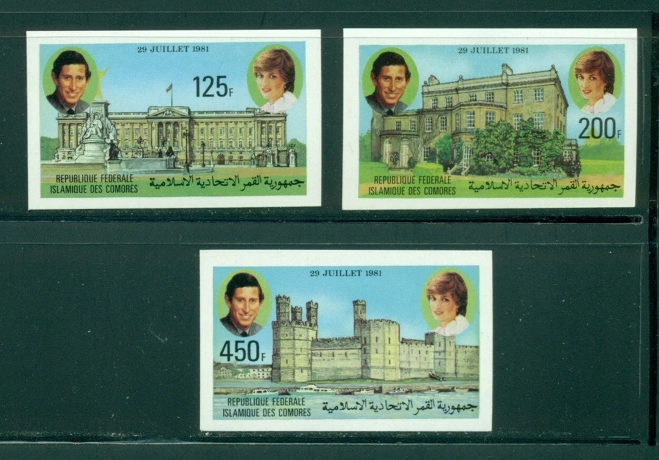 Comoro Islands Scott #522-524 IMPERF MNH Royal Wedding Charles and Diana CV$6+ - image 1 of 1