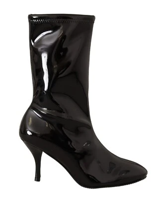 Botas De Tacón Alto De Cuero Patente Negro STUART WEITZMAN EU37 / US6.5 $1000 - Imagen 1 de 4