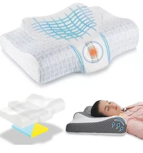 Almohada de espuma dolor de cuello Elviros memoria cervical 60x40 cm dolor de hombro ajustable - Imagen 1 de 5
