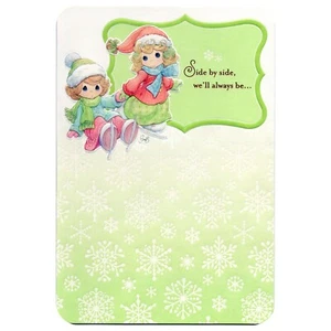 Tarjeta en relieve de Feliz Navidad Precious Moments PARA HERMANA de Hallmark 2011 +✉ - Imagen 1 de 6