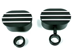 Hot Rod Black Oval Silver Finned Aluminum PCV & Valve Cover Breather Kit - Picture 1 of 4