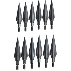 12pcs Arrow Tips Steel Broadheads Points Arrow Target Hunting Silent cold weapon - Picture 1 of 12