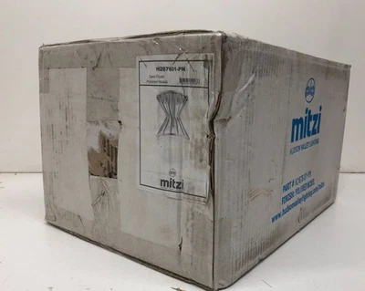 Mitzi Petra 1-Luz Níquel Pulido Montaje Semi Al Ras Pantalla de Vidrio Craqueado Foto 1 de 3