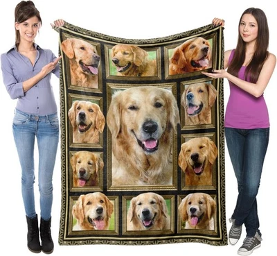 Manta Golden Retriever súper suave difusa para perros 60 x 80 pulgadas Foto 1 de 4