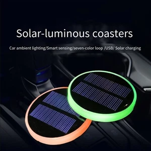 Colorful Vibration Sensor Car Cup Mat with Waterproof and Solar Features - Picture 1 of 10