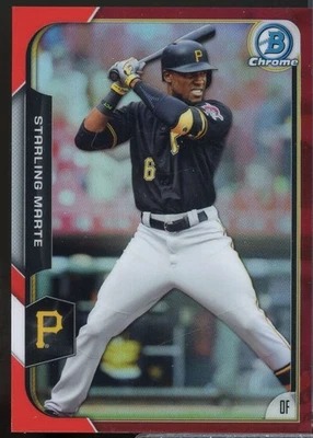 Starling Marte Card 2015 Bowman Chrome Red Refractors #54  - Imagem 1 de 2