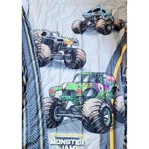 Vintage Monster Jam coperta piumone camion completo scavatore tomba squalo biancheria da letto bambino - Foto 1 di 4