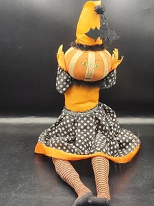 Bella Lux Halloween Calabaza Payaso Estante Cuidador Muñeca Abrigo Mesa Decoración - Imagen 1 de 18