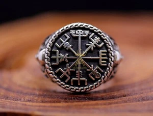 Vegvisir Ring Vegvisir Kompassring Silber Vegvisir Ring Silber Vegvisir Kompass - Bild 1 von 7