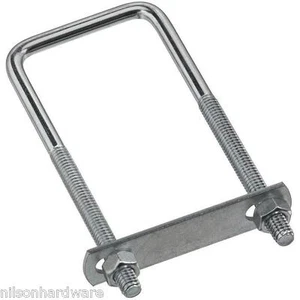 (5)- Steel 5/16" Dia X 2" Wide X 5" Long Square U Clamp U Bolt W/Nuts N222364 - Picture 1 of 1