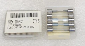 LITTELFUSE 311025 25 AMP 3AG SCHNELLWIRKENDE GLASSICHERUNGEN - 5 Stück - Bild 1 von 1