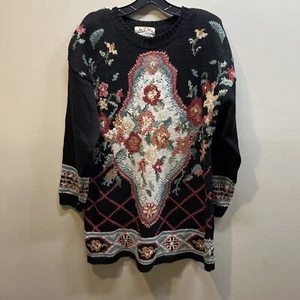 Heirloom Collectibles Women's Sweater Small Floral Tunic Pullover Grandmacore - Picture 1 of 12