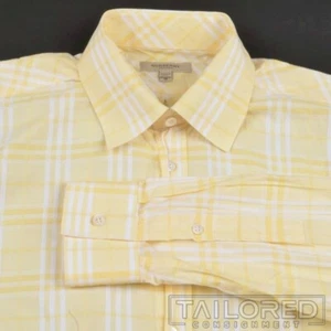 BURBERRY LONDON Yellow Plaid Novacheck Cotton Casual Dress Shirt - MEDIUM - Picture 1 of 7