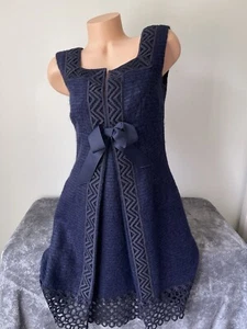 Anna Sui Designer Dress 2006 Runway Look #22 Tweed Purple Sheath S 4 V Neck Wool - Picture 1 of 17