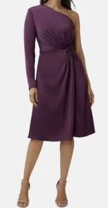 New Aidan Mattox $350 One Shoulder Purple Formal Evening Dress NWT Sz 8 Wedding - Picture 1 of 22