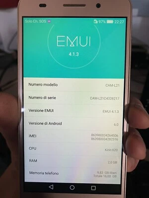 Smartphone Huawei Y6II ROM 16GB RAM 2GB 4G oro - Immagine 1 di 4