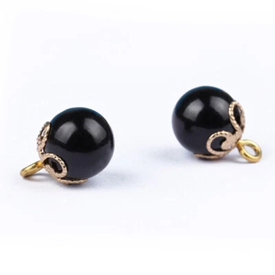 10Pcs Small Full Round Faux Pearl Ball Buttons for Wedding Sewing DIY Craft - Image 1 of 4