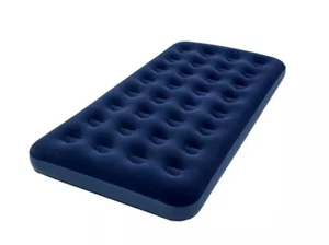 Blue Single Inflatable Mattress Bed Guest Camping Blow Up Air Bed Sleeping Matts - Picture 1 of 2