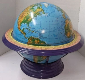 Purple 21” Discovery Political Globe by George F Cram Company with Horizon Ring - Picture 1 of 6