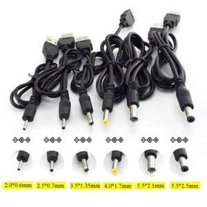 USB A Male to 2.0 2.1 2.5 3.5 5.5mm Plug Connector 5V DC Power Supply Cable Cord - Picture 1 of 17