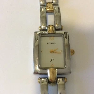 Ladies Fossil Quartz Bracelet Watch Tutone New Battery - Bild 1 von 7