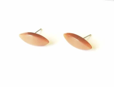 Beige Moonglow Diamante Post Vintage Lucite Stud Earrings - Image 1 of 4