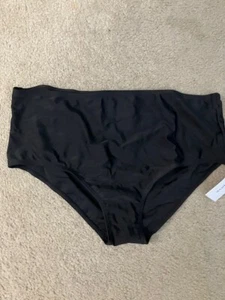 New Womens Meet Curve Elegant High Waist Swim Bottoms Black 2XL - Picture 1 of 3