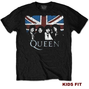 Camiseta Reina Union Jack Bandera Clásica Niños Niños Niñas Retro Rock Nueva Oficial - Imagen 1 de 1
