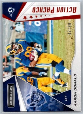 2019 Panini Rookiies & Stars Action Packed Red Aaron Donald /99 Los Angeles Rams - Image 1 of 2
