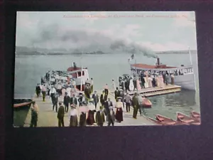 vintage postcard exposition park on conneaut lake pa.excursionists landing - Picture 1 of 8