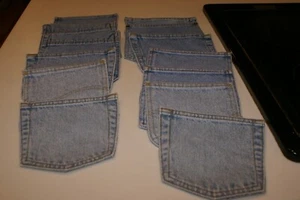 Denim Jean Coin Pockets with Backing Lot of 20 for Quilting Crafts MOST LIGHT CO - Picture 1 of 3