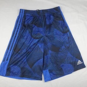 Adidas Boys Net Print Basketball Shorts AH5324 Climalite Blue Size XL - Picture 1 of 3
