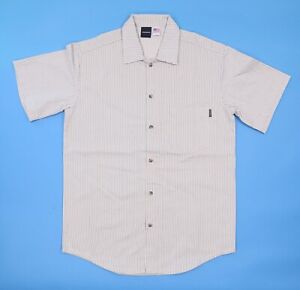 FreshJive Shirt Short Sleeve Botton UP Heavy Cotton S