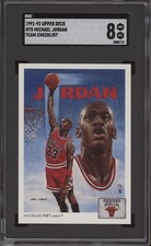MICHAEL JORDAN SGC 8 1991-92 UPPER DECK BASKETBALL #75 TEAM CHECKLIST 0772