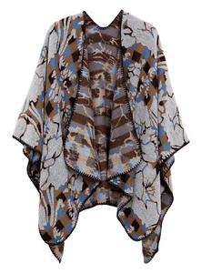 Women's Retro Shawl Wrap Open Front Poncho Cape Cardigan for Fall Winter ## 4... - Picture 1 of 6