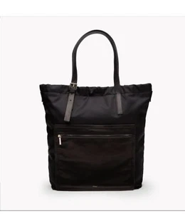 Theory schwarze Nylon Tasche Leder aus Reißverschlusstasche - Bild 1 von 17
