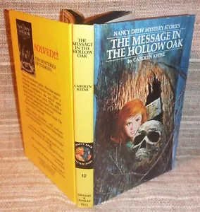 Nancy Drew #12 Message in Hollow Oak - Yellow Spine Matte Hardcover EXC! - Foto 1 di 3