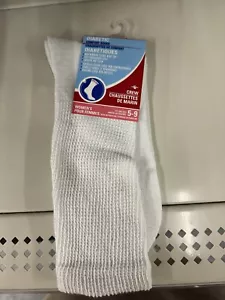 Diabetic Crew Socks for Women White Comfort Socks Size 5-9 - Picture 1 of 2