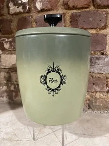 West Bend Avocado Green Canister Flour Aluminum Vintage - Picture 1 of 8