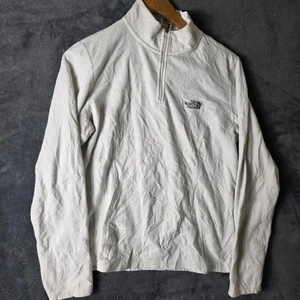 The North Face Womens Sweatshirt Size Large White Quarter Zip Sweater Jacket - Picture 1 of 8